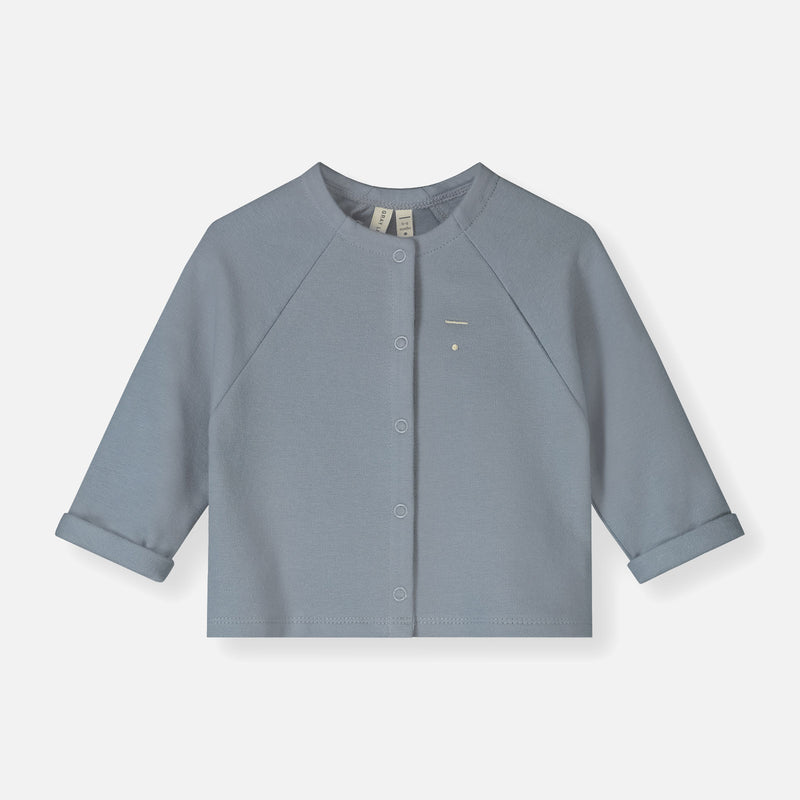 Baby Cotton Raglan Cardigan - Stone Grey