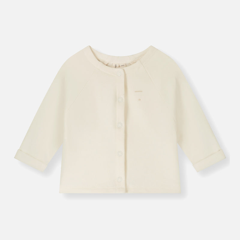 Baby Cotton Raglan Cardigan - Cream