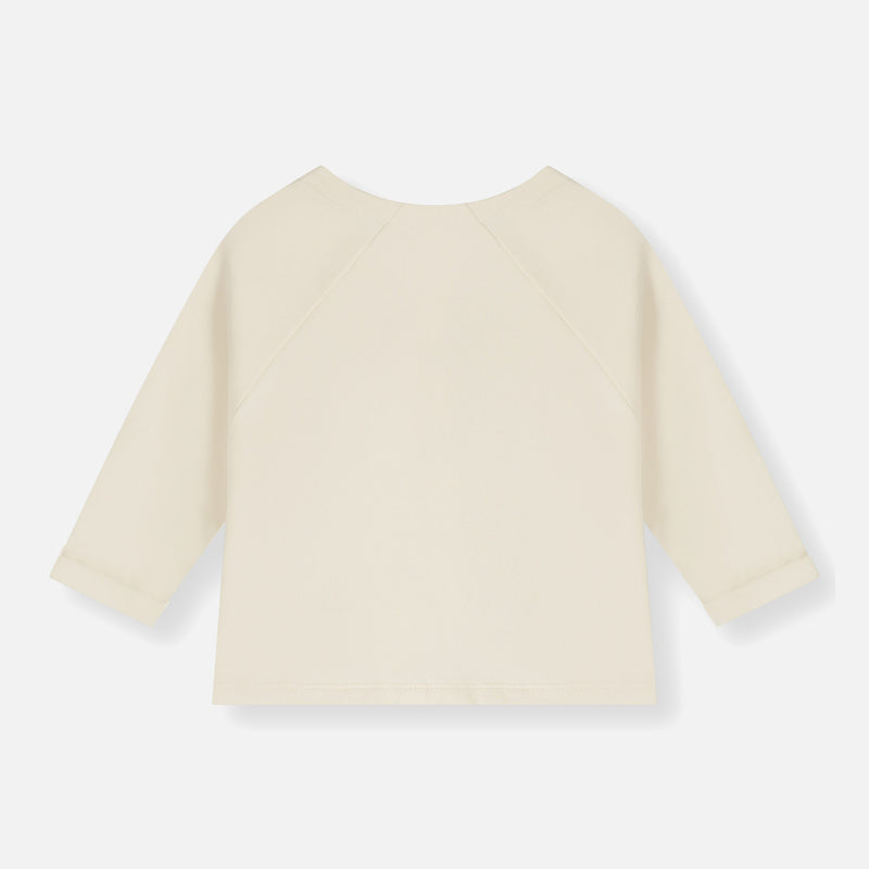 Baby Cotton Raglan Cardigan - Cream