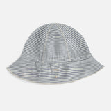 Baby Cotton Sun Hat -Stone Grey/Cream