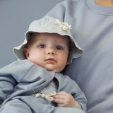 Baby Cotton Sun Hat -Stone Grey/Cream