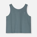 Kids Cotton Boxy Tank Top - Blue Grey