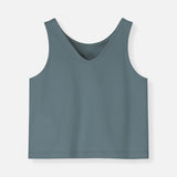Kids Cotton Boxy Tank Top - Blue Grey