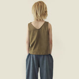 Kids Cotton Boxy Tank Top - Woody