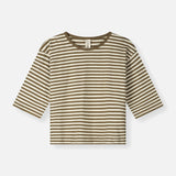 Kids Cotton Dropped Shoulder Tee - Woody/Cream