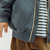 Kids Cotton Hooded Cardigan - Blue Grey