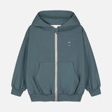 Kids Cotton Hooded Cardigan - Blue Grey