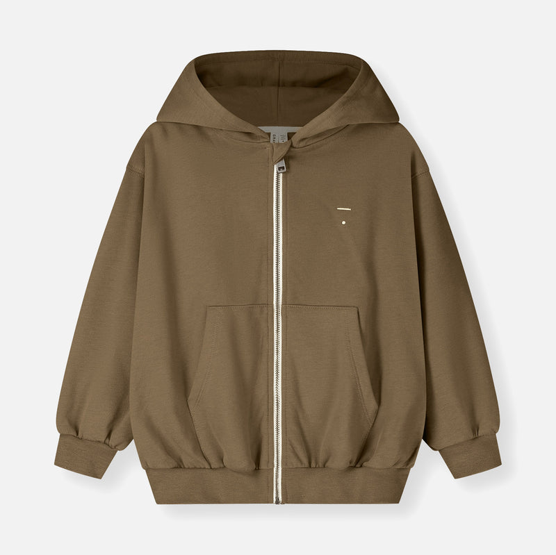 Kids Cotton Hooded Cardigan - Woody