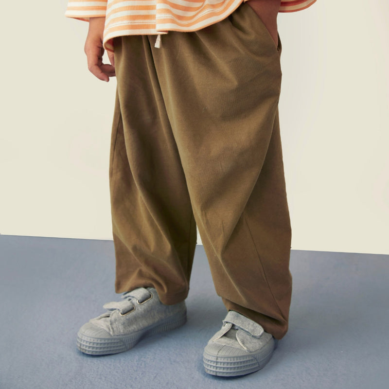 Kids Cotton Pull Up Trouser - Woody