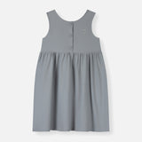 Kids Cotton Sleeveless Dress - Stone Grey