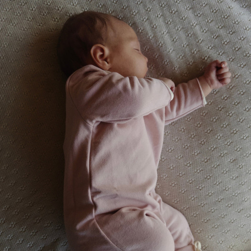 Baby Cotton Wrap Babysuit - Faded Pink