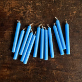 Beeswax Candles - Light Blue - Set of 12