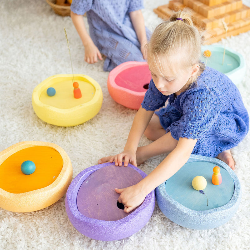 Wooden Grimms x Stapelstein Rolling Discs - Warm Pastel  