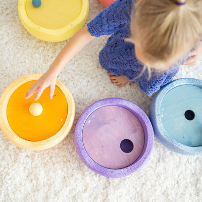 Wooden Grimms x Stapelstein Rolling Discs - Cool Pastel  