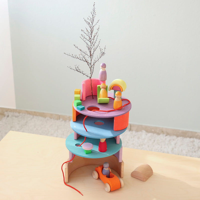 Wooden Grimms x Stapelstein Rolling Discs - Cool Pastel  