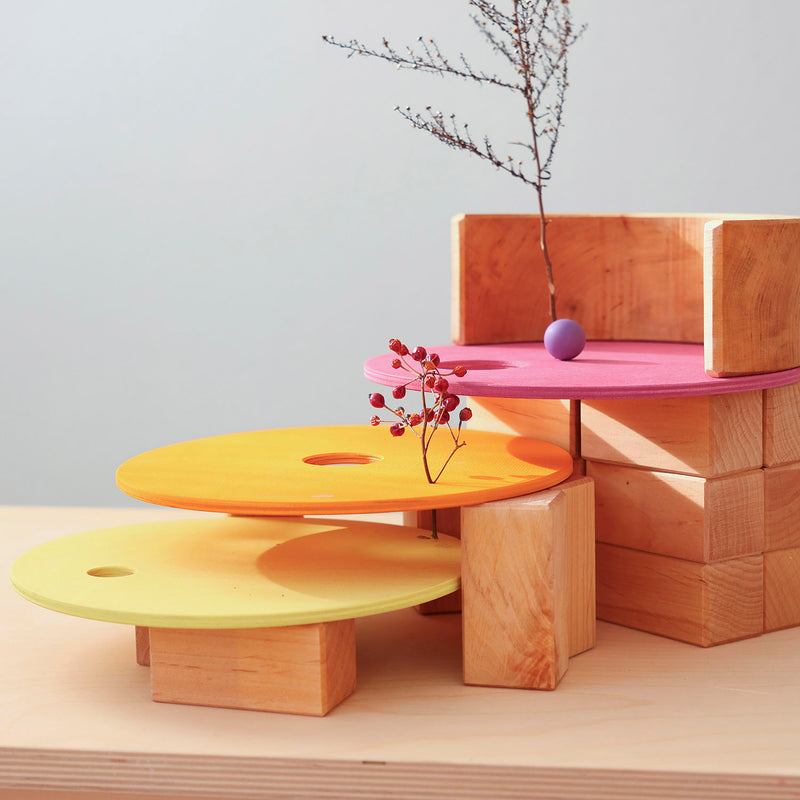 Wooden Grimms x Stapelstein Rolling Discs - Warm Pastel  