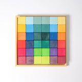 Wooden Mosaic Cube Set - Rainbow