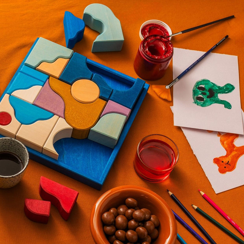 Wooden Small Building Set - Wave