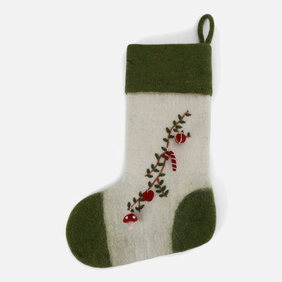 Handmade Felted Wool Stocking - Garland
