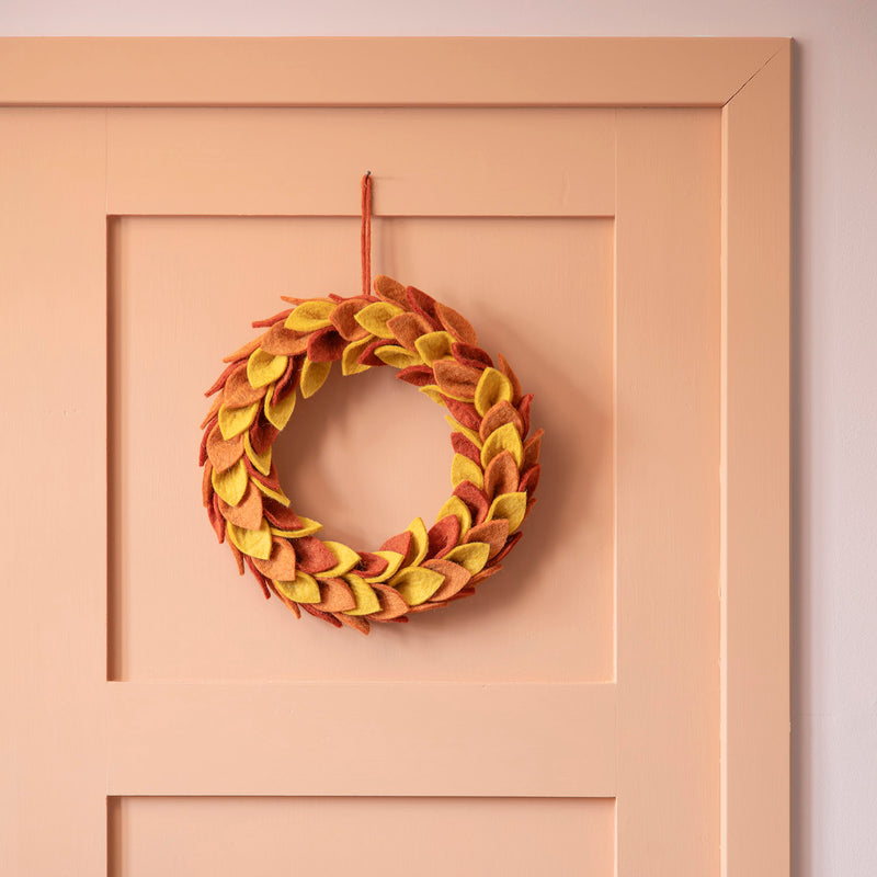 Handmade Felted Wool Autumn Large Wreath