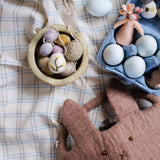 Handmade Felted Wool Egg Decorations - Set of 3 - Clay