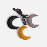 Handmade Felted Wool Moon Decorations - Set of 3