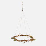 Handmade Felted Wool Hanging Wreath with Light Yellow Berries