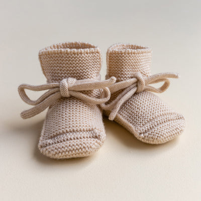 Baby Merino Wool Booties - Oat
