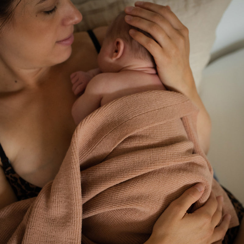 Merino Wool Felix Swaddle/Baby Blanket - Rose