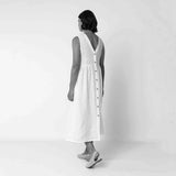 Women's Linen Reversible Button Dress - Carbon