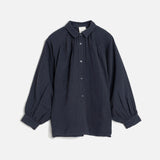 Women's Cotton Gathered Blouse - Marino