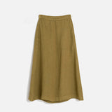 Women's Linen Long Skirt - Khaki