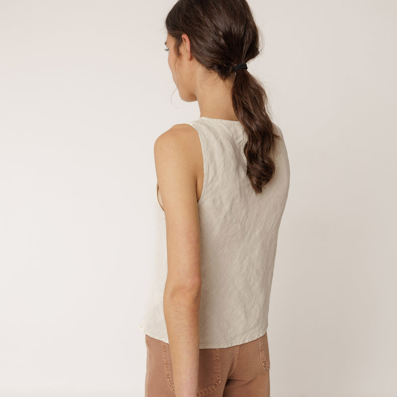 Women's Linen Sleeveless Top - Piedra