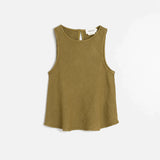 Women's Linen Sleeveless Top - Khaki