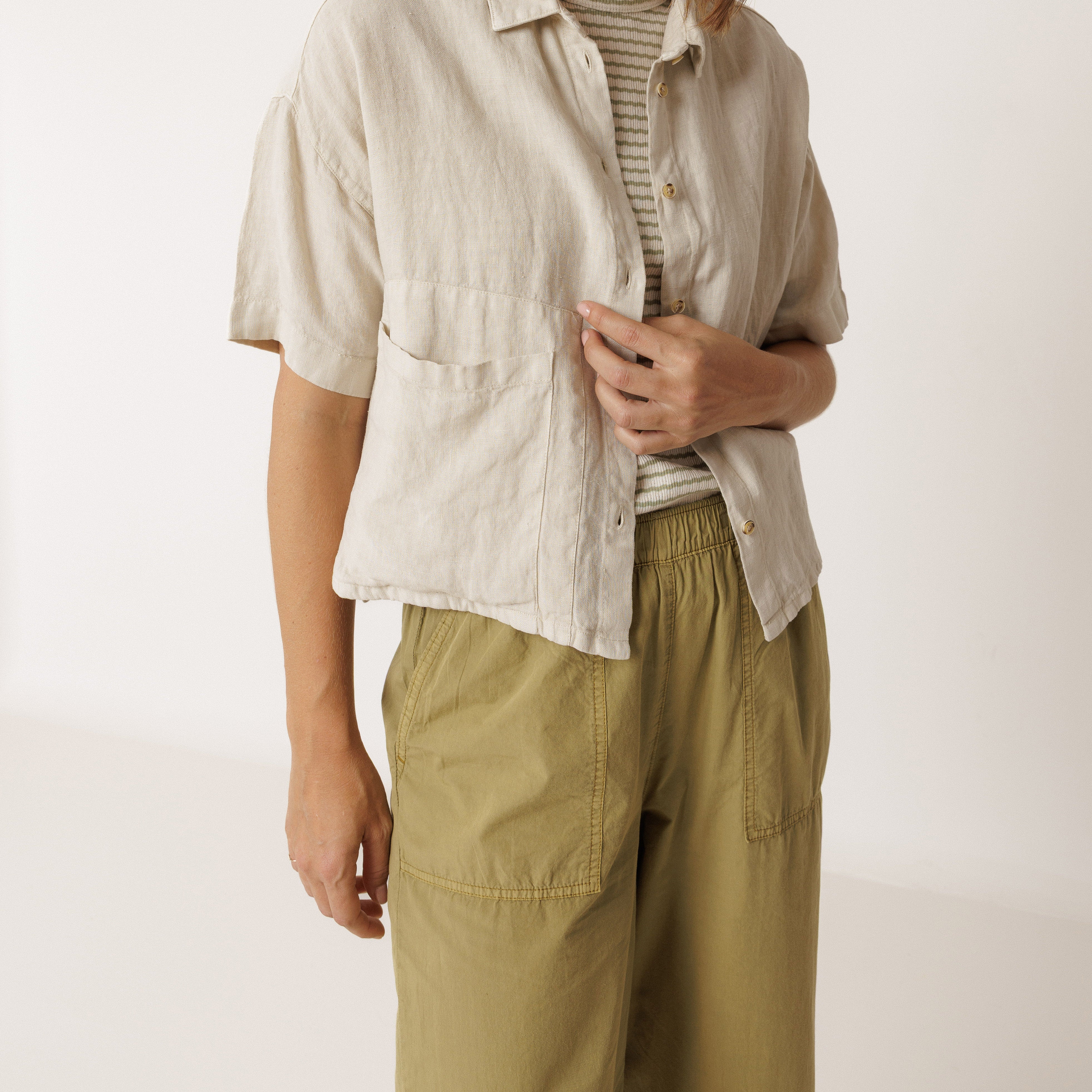 Women's Cotton Poplin Lightweight Trousers - Manzana – MamaOwl