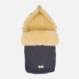 Cotton/Sheepskin Universal Pushchair Footmuff - Dark Anthracite