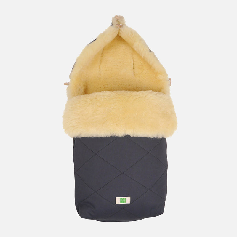 Cotton/Sheepskin Universal Pushchair Footmuff - Dark Anthracite