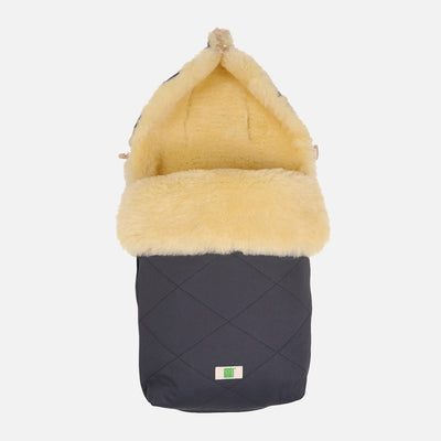 Cotton/Sheepskin Universal Pushchair Footmuff - Dark Anthracite