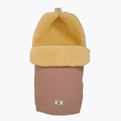 Cotton/Sheepskin Universal Pushchair Footmuff - Sand