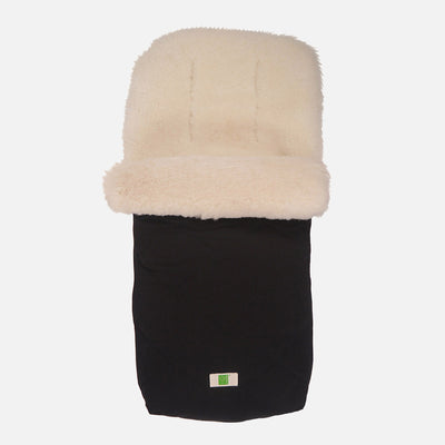 Cotton Mimosa Tanned Sheepskin Universal Pushchair Footmuff - Black