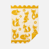 Lambswool Fox Baby Blanket/Swaddle - Saffron