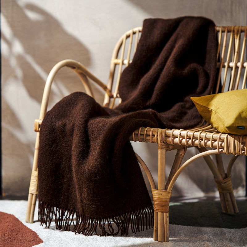 Lambswool Gotland Blanket/Throw - Walnut