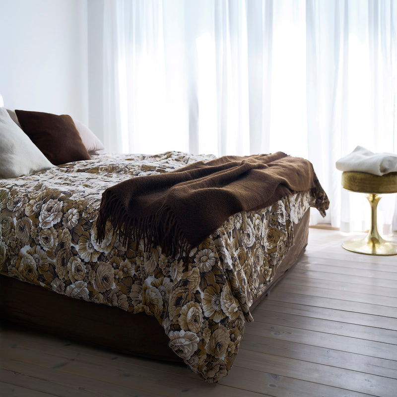 Lambswool Gotland Blanket/Throw - Walnut