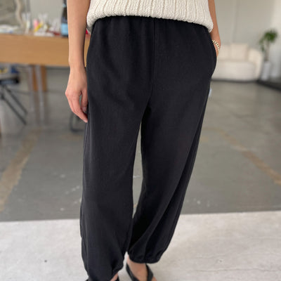 Women's Cotton Balloon Pants - Black