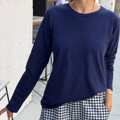 Women's Cotton Everyday Long Sleeve Tee - Navy