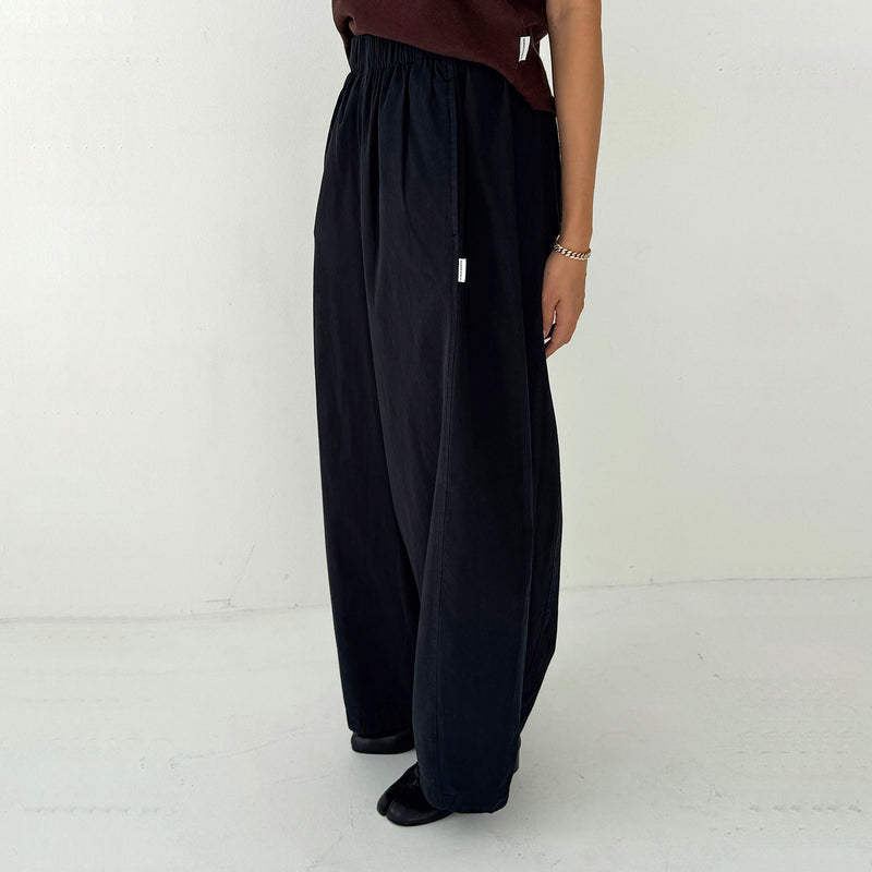 Women's Cotton Parachute Pants - Black