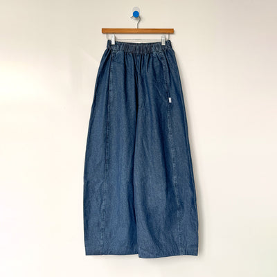 Women's Cotton Parachute Pants - Denim Blue
