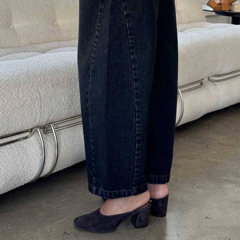 Womens Cotton Arc Pants - Black Denim