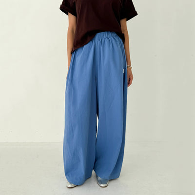 Women's Cotton Parachute Pants - Slate Blue