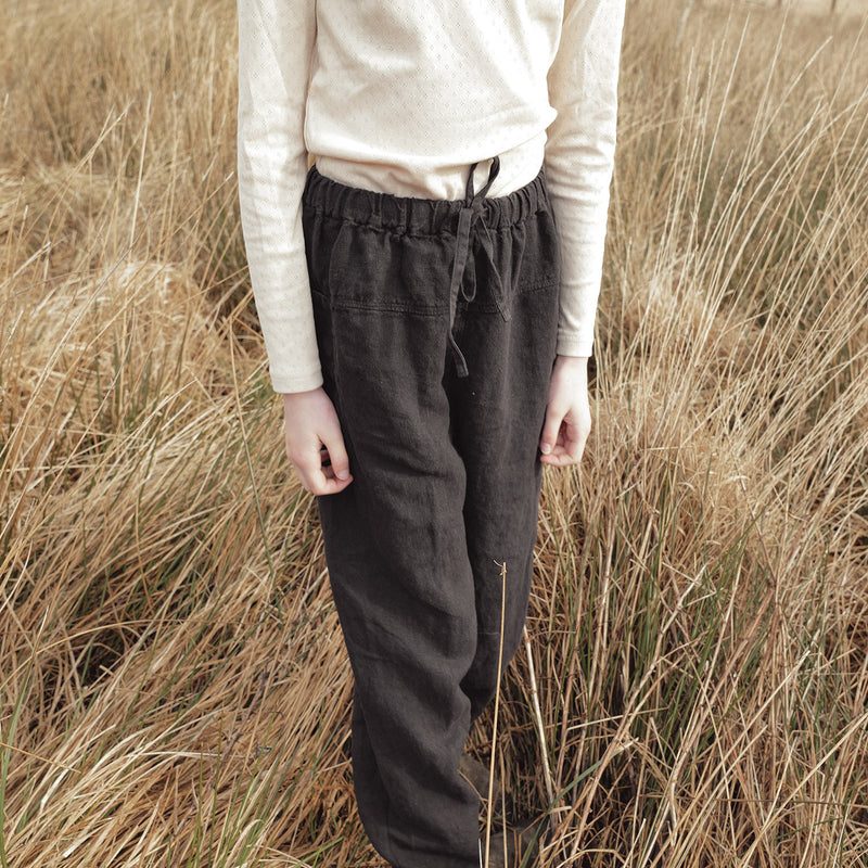 Linden Baby & Kids Trousers - Linen - Black